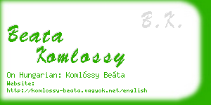 beata komlossy business card