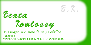 beata komlossy business card